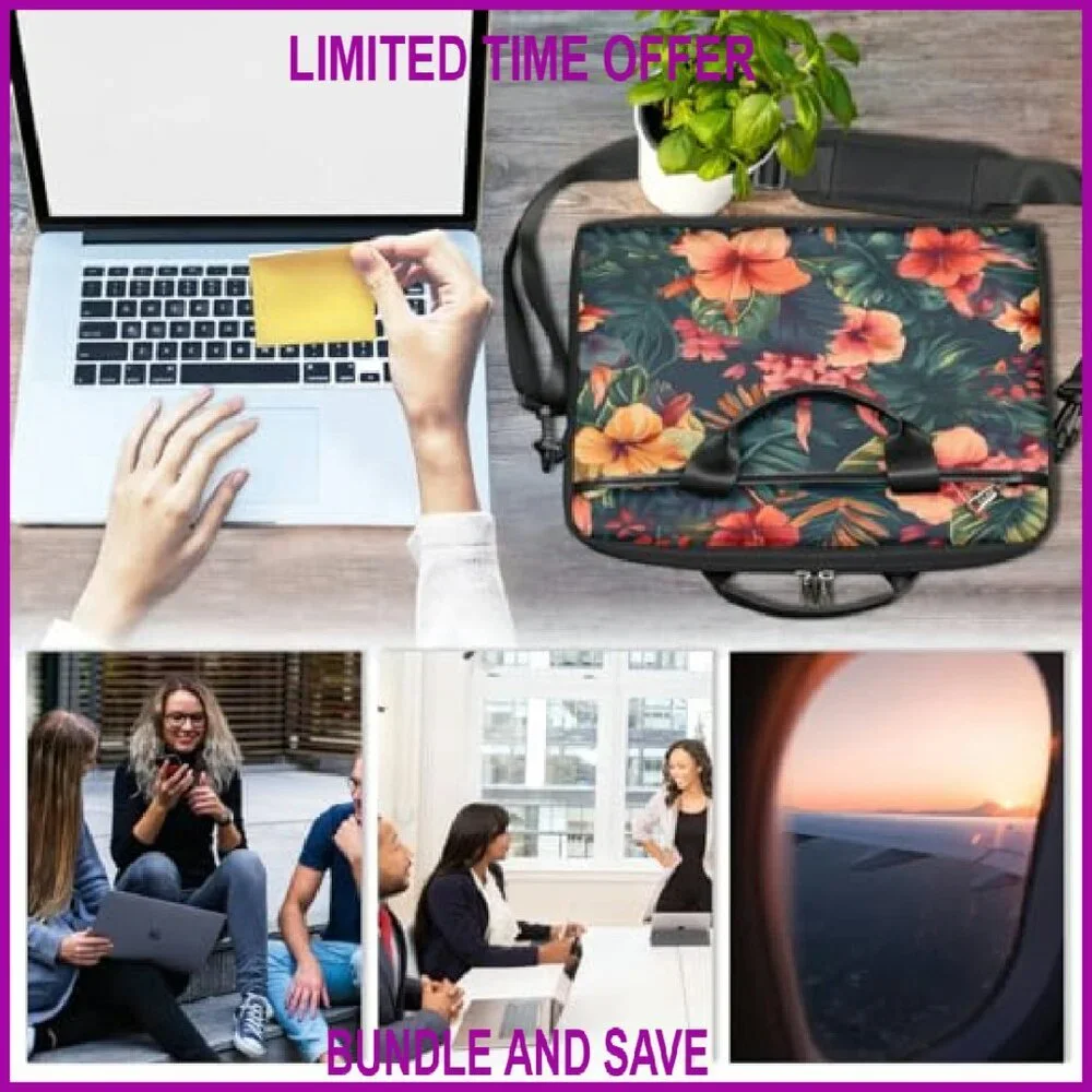 Waterproof Laptop Messenger Bag 13-15 Inch Slim Briefcase Shoulder Bag